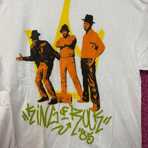 Run DMC 1985 King of Rock Album Art Hip Hop Group Tee XL - Image 2