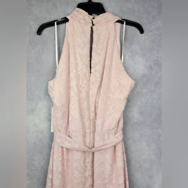 Julia Jordan Pink Floral Burnout Halter Neck Wrap Maxi Dress Size 2 NWT - Image 5
