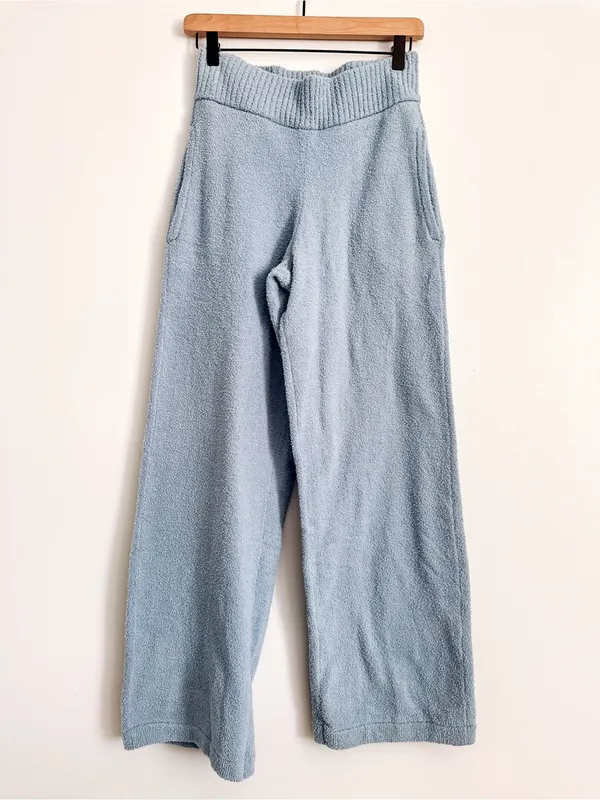 Eberjey High Rise Blue Bouclé Wide Leg Pants Size S NWT - Image 3