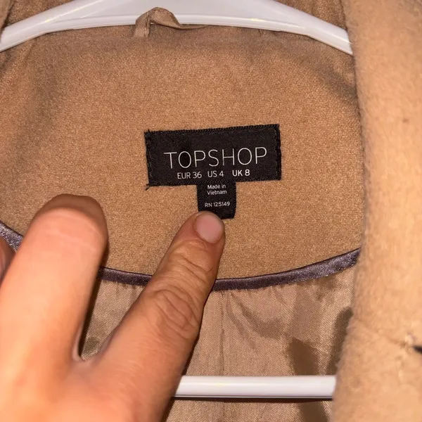 TOPSHOP Wool Camel Peacoat - Image 3