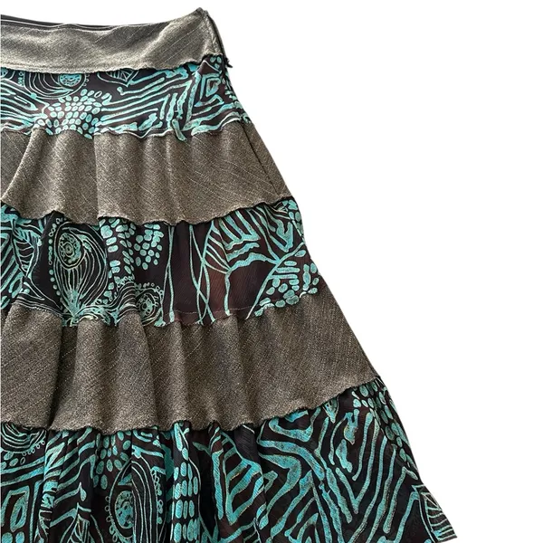 Vintage Low Rise Tiered Midi Skirt 90s Y2K Indie Sleaze Grunge Boho Romantic - Image 5
