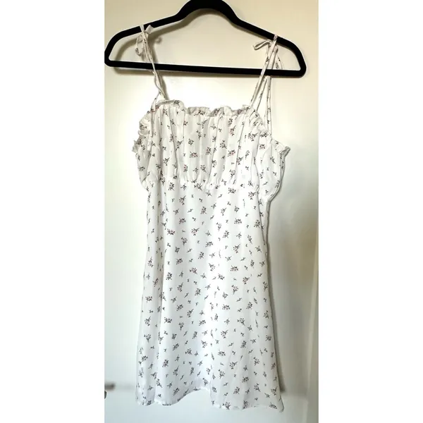 Lulus Be a Wildflower White Floral Print Tie-Strap Mini Dress - Image 6