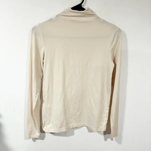 Oak + Fort Cream TURTLENECK‎ LONG SLEEVE TOP Thin Knit Size XS - Image 5
