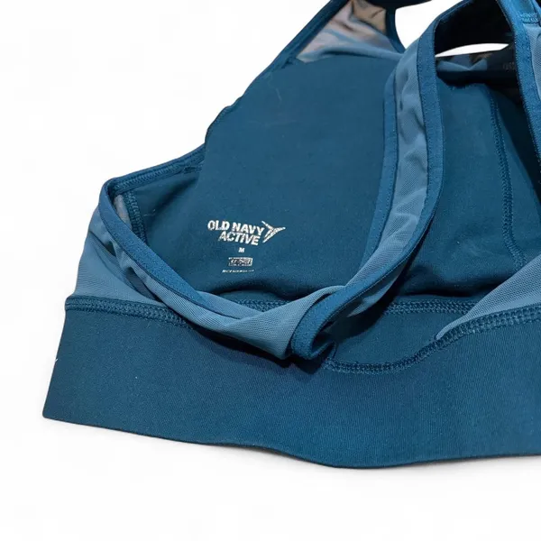 Old-navy Women's Blue and Green Bra - Image 3
