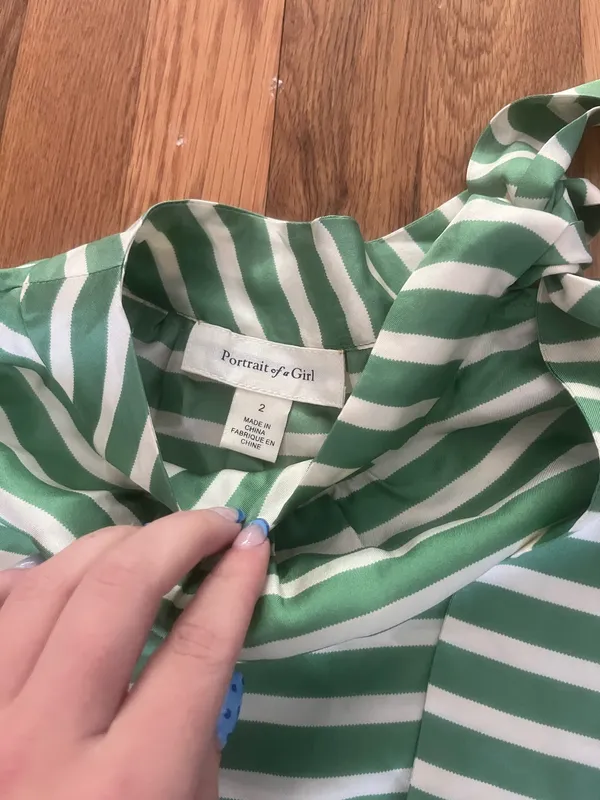 Portrait of a Girl Silk Striped Blouse - Image 4