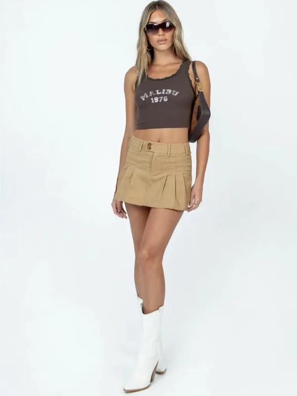 Princess Polly Amira Mini Skirt in Beige Size 2 New with tag - Image 6