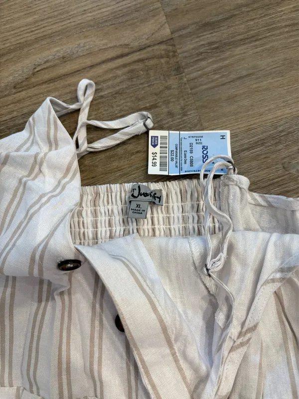 Linen Like Dress Tan Size XL - Image 2