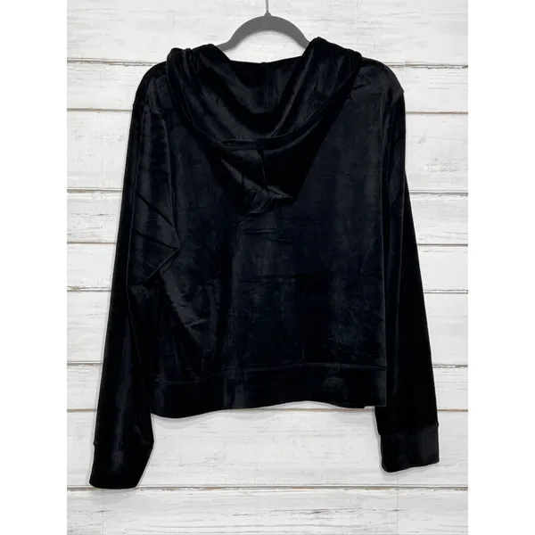 Juicy Couture Velour Rhinestone Zip Up Hoodie Women's XXL Black Y2K - Image 2
