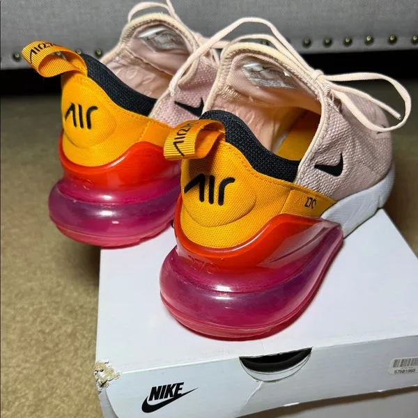 Nike Air Max 270 Light Pink and Orange Sneakers - Image 4