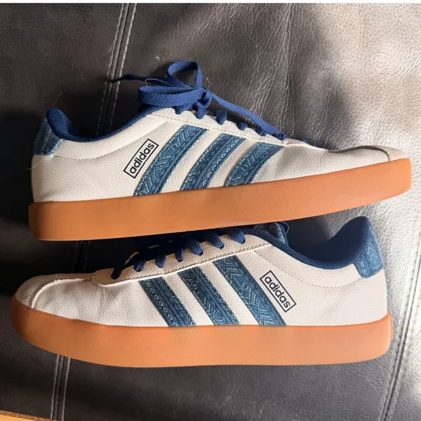 Adidas VL Court 3.0 Sneakers White Night Indigo Bandana Gum Bottom IH4809 Size 9 - Image 9
