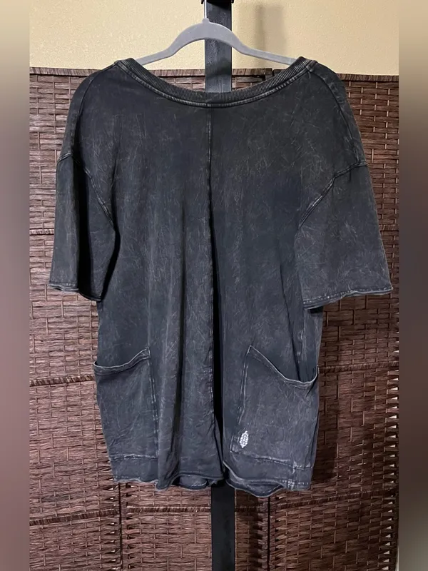 NEW Free People FP Movement Hot Shot Tee Romper – Washed Black | Size - XS - Image 3