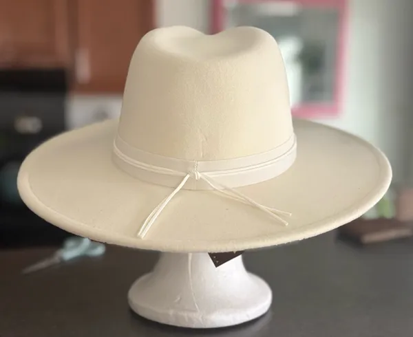 & Other Stories Adora Ivory Felt Western Hat Turquoise Concho Band Boho Luxe Cowgirl - Image 6
