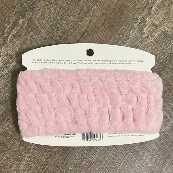 Plush Pink Cosmetic Headband - Image 2