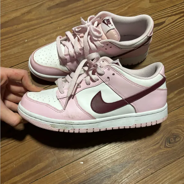 Nike Pink Foam and White Dunk Low Sneakers - Image 4