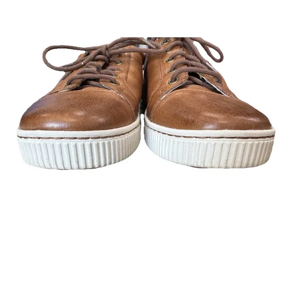 Born Tamara Women's 9.5 Brown Leather Sneakers Side Zip Comfort Casual Shoes - Image 3