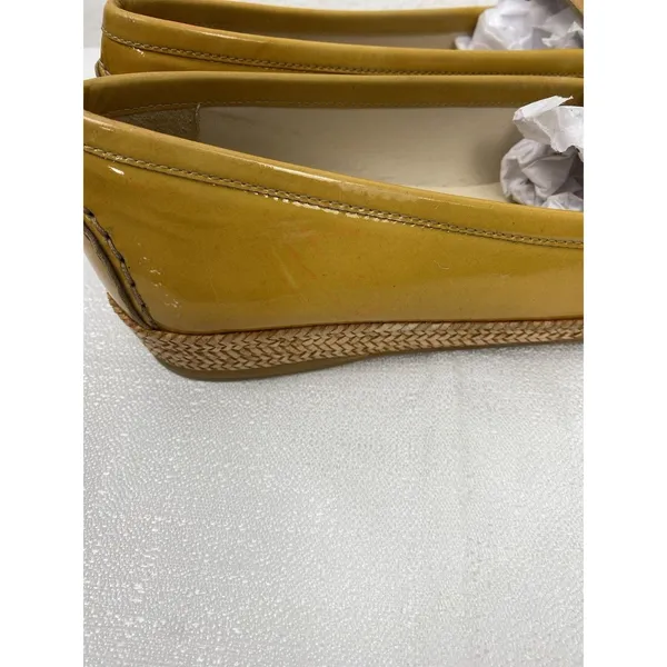 Stuart Weitzman Yellow Patent Leather Loafer Flats Braided Sole Women's 7 - Image 10