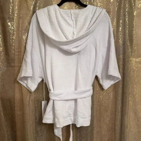 Stateside Women's White Hooded Soft Cotton Bath Robe Small NWT - Image 2