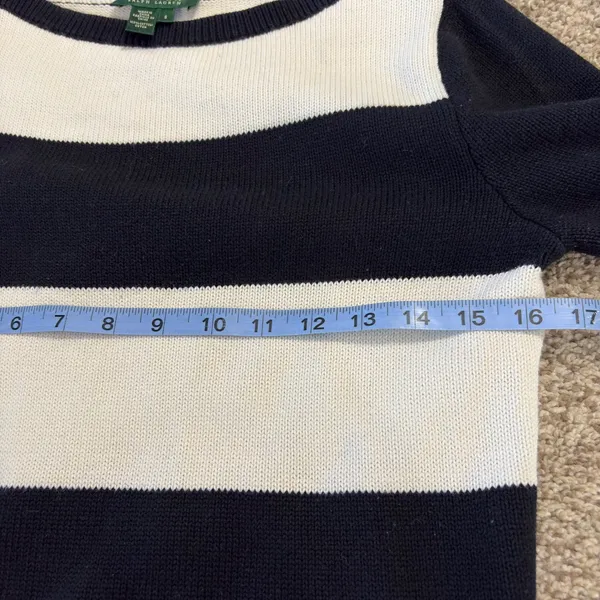 Lauren Ralph Lauren Striped‎ Boat Neck Long Sleeve Top Women SM Nautical Coastal - Image 8