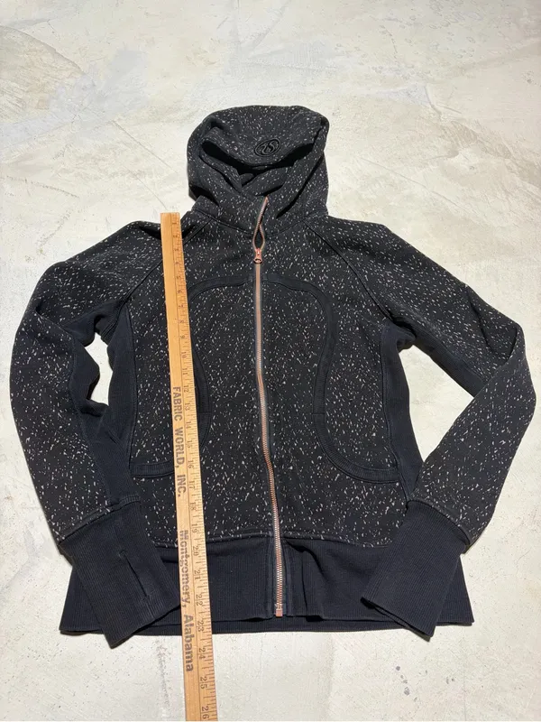 lululemon athletica Black Speckled scuba Hooded Zip Jacket 8 - Image 3