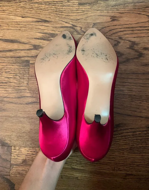 Silver Slipper 80s Vintage  Kitten Heels - Image 3