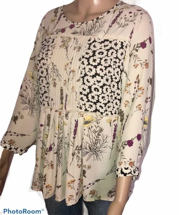 Dalia floral print chiffon blouse Size M - Image 3