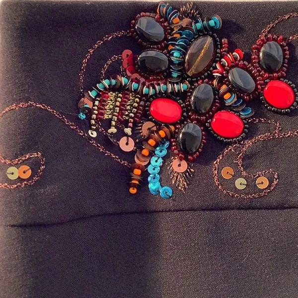 Cache ’ Women’s Hand Beaded Black Skirt NEW NO TAGS - Image 6