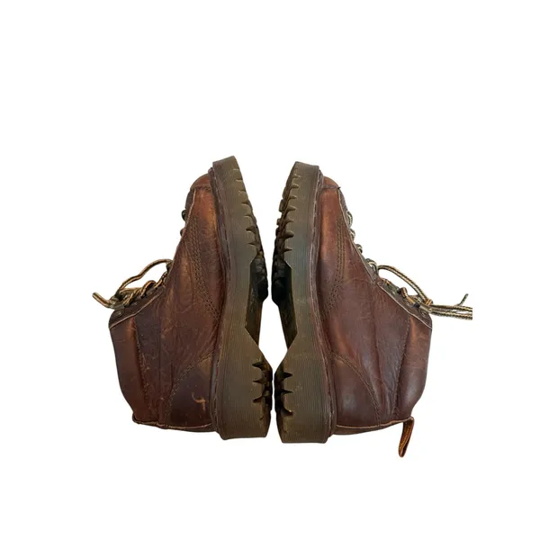 Vintage Dr. Martens Made in England Brown Leather Ankle Boots Women 6 Men 5 - Image 5