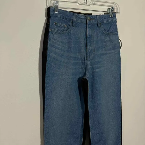 NWT Pacsun 90's Boyfriend Jeans Blue/Black Two‎ Tone Size 25 Preppy Edgy Grunge - Image 3