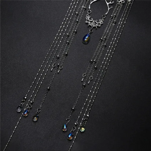 Crystal Retro Hairband Elegant Shinning Rhinestones Long Tassel Hairwear Waterdr - Image 5