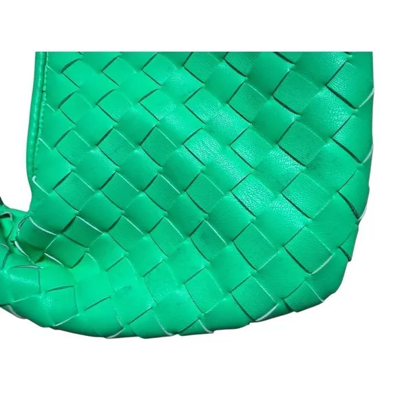 Small woven green handbag purse knot handle - Image 5