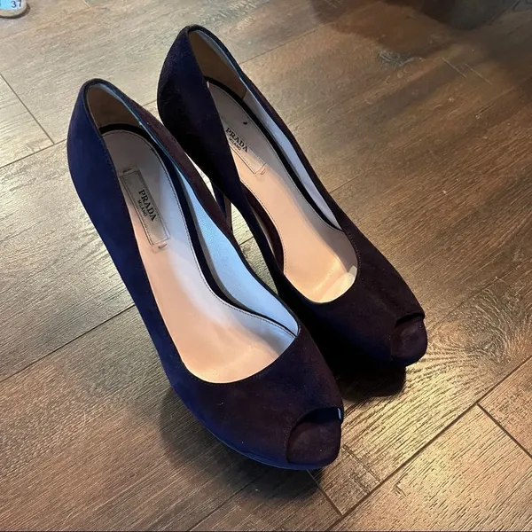 Purple Prada Suede Heels - Image 6