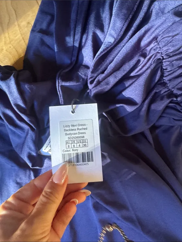 Showpo Lizzy Maxi Dress Blue Size 4 - Image 4