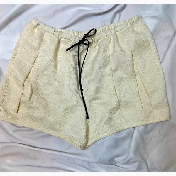 Free People Pearl Satin Shorts Drawstring Waist Tofu L - Image 10
