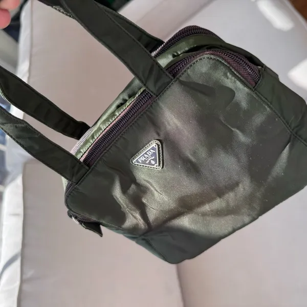 Prada Dark Green Nylon Toiletry Bag - Image 6