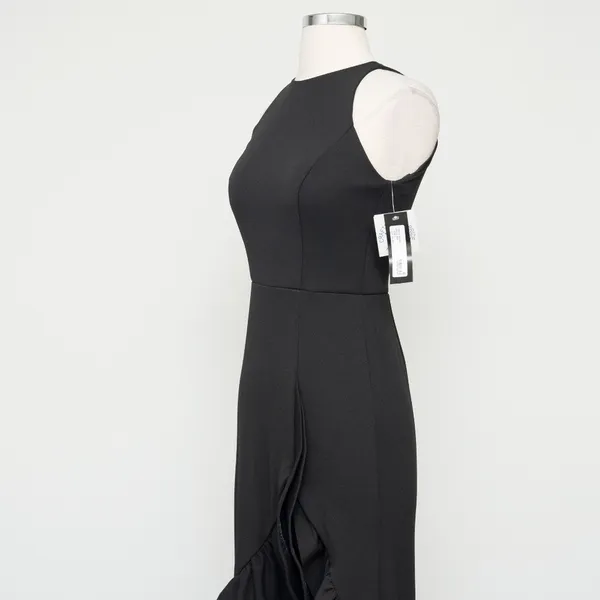 Betsy & Adam. Arielle Scuba Crepe Ruffle‎ Slit Gown. - Image 10