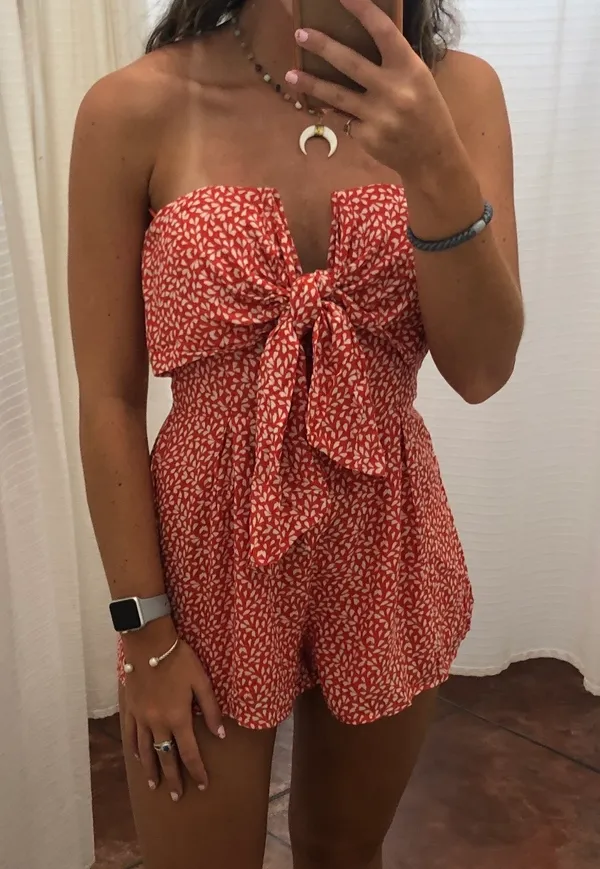 Impeccable Pig Orange and White Romper - Image 2