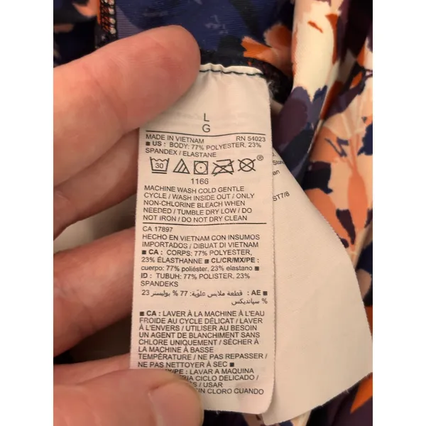 Old Navy Leggings L Multi Floral Powersoft Go Dry High Rise Pockets Athleisure - Image 7