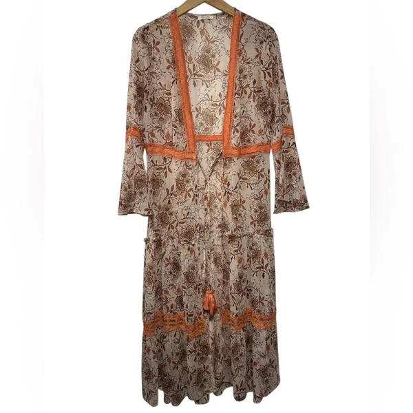 Miss Me Boho Kimono Duster Floral Print - Image 2