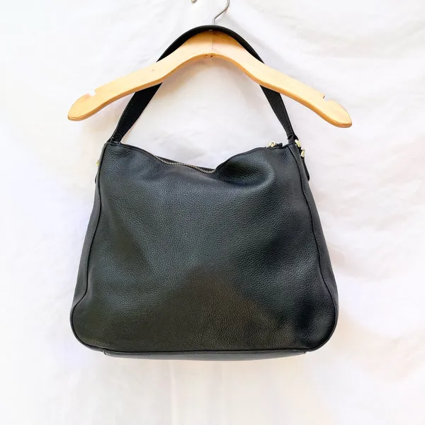 Kate Spade | Black Pebbled Textured Cow Leather Hobo Shoulder Bag Purse - Image 12