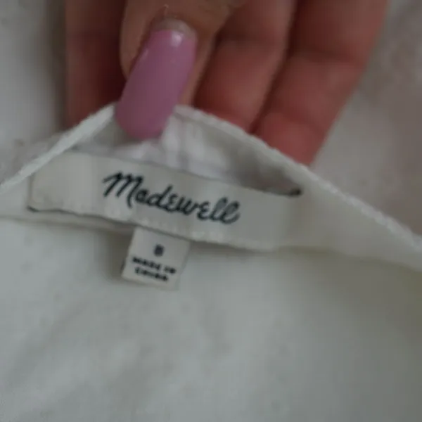 Madewell Eyelet Ruffle Mini‎ Dress 8 White Cutout Cotton Summer Boho Romantic - Image 10