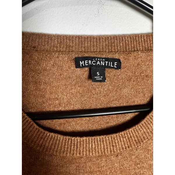 J.Crew Mercantile Teddie Sweater Heather Camel Cotton Wool Blend F5199 Womens S‎ - Image 3