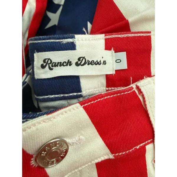 Ranch Dress'n Super Flare American Flag Denim Jeans Bell Bottoms Size 0 NWOT - Image 4