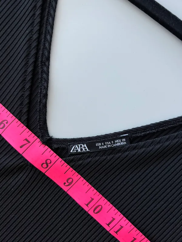 ZARA Cropped Black Top - Image 3