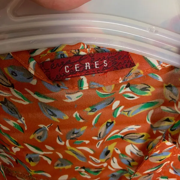 Ceres Large floral Sheer Button Up Blouse - Image 4