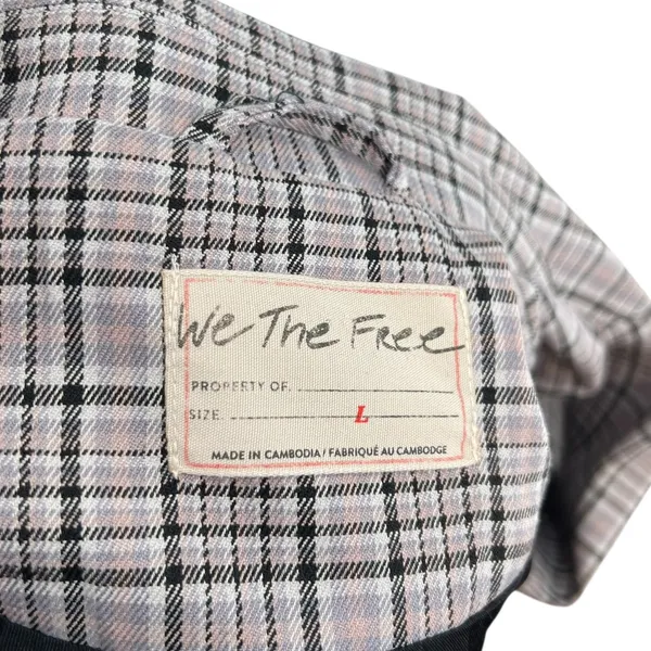 Free People Cali Plaid Blazer Jacket Gray Neutral Size Large‎ - Image 14