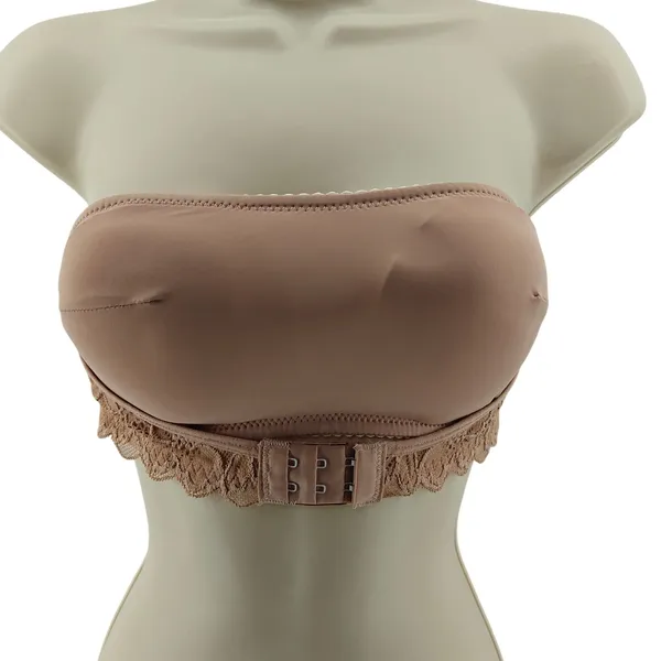 Cupshe Front Hook Strapless Bra Beige Small - Image 2