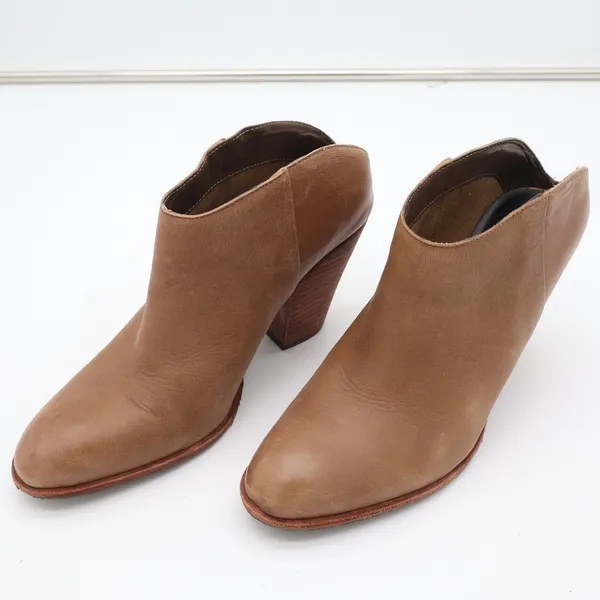 Dolce Vita Womens Tan Leather Stacked Block Heel Ankle Booties Size 8 - Image 2