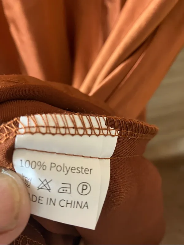 Women's Rust Satin V-Neck Evening Dress Medium NWT - Image 3