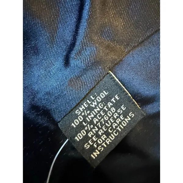 J. Peterman 100% wool navy nautical double breasted peacoat size 42 large - Image 7