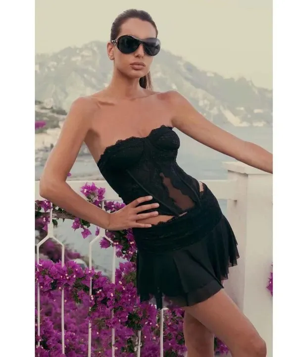 I.AM.GIA Demie Corset in Black Large New Womens Bustier Tank Top - Image 9